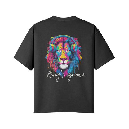 King's Goove (Design on Back) - Unisex Faded Raw Hem T-shirt