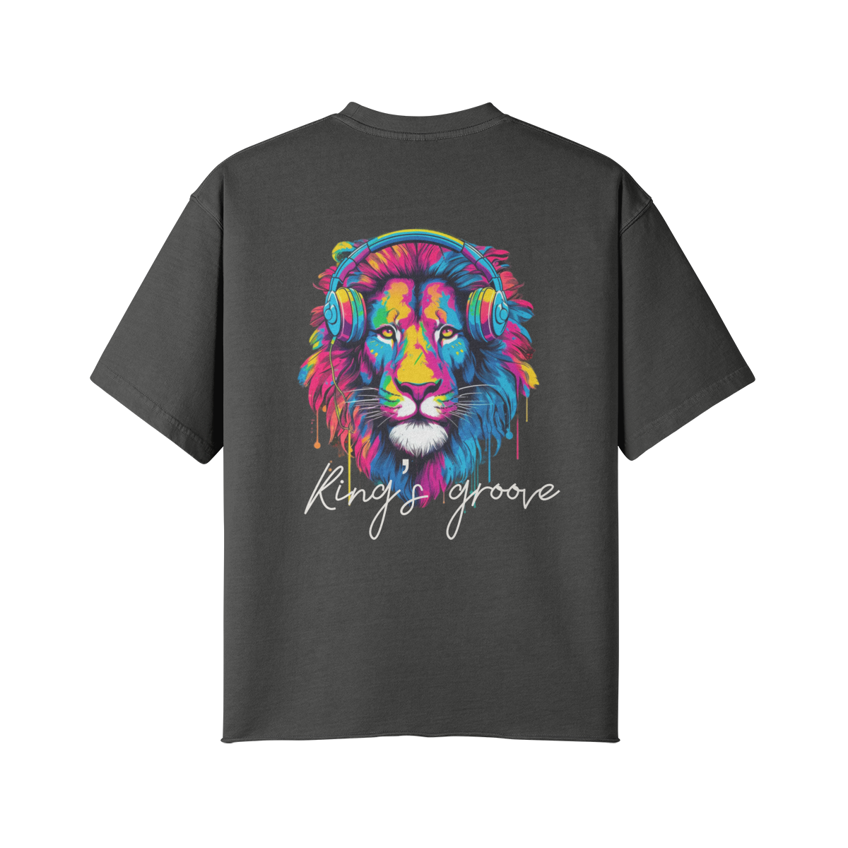 King's Goove (Design on Back) - Unisex Faded Raw Hem T-shirt