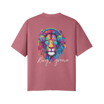 King's Goove (Design on Back) - Unisex Faded Raw Hem T-shirt