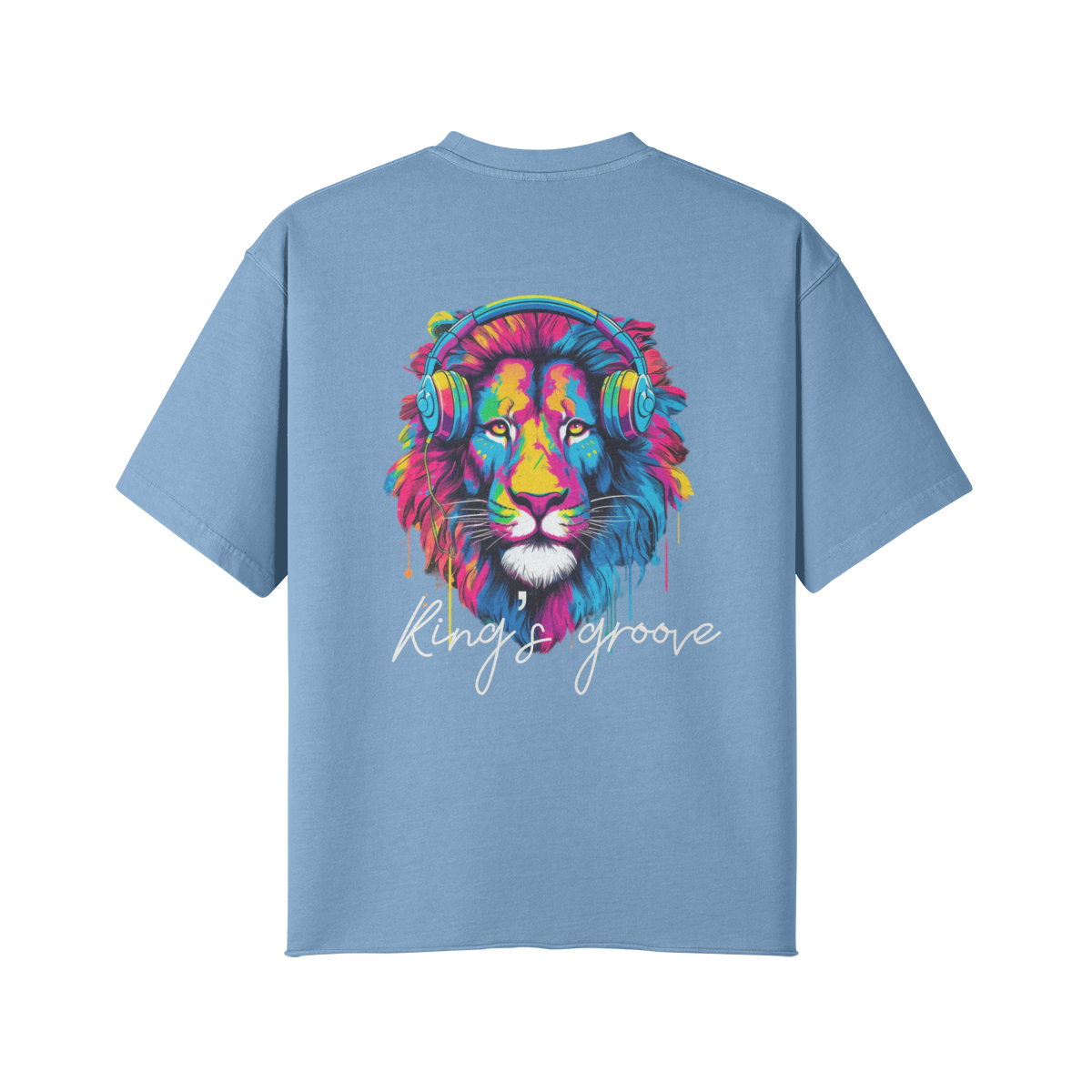 King's Goove (Design on Back) - Unisex Faded Raw Hem T-shirt