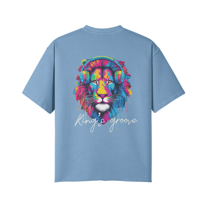 King's Goove (Design on Back) - Unisex Faded Raw Hem T-shirt